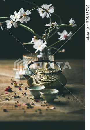 Traditional Asian tea ceremony arrangement over 39313736