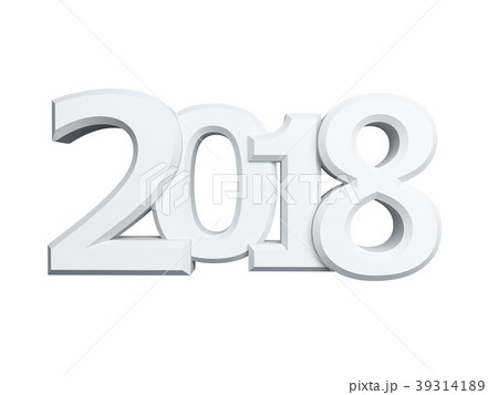 New 2018 year white 3D figures 39314189