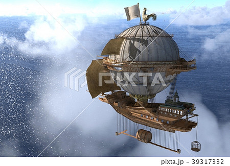 Fantasy Airship Zeppelin Dirigible Balloon 3D 39317332