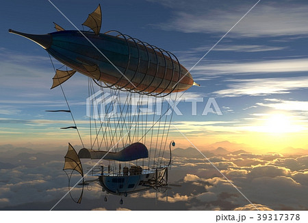 Fantasy Airship Zeppelin Dirigible Balloon 3D 39317378