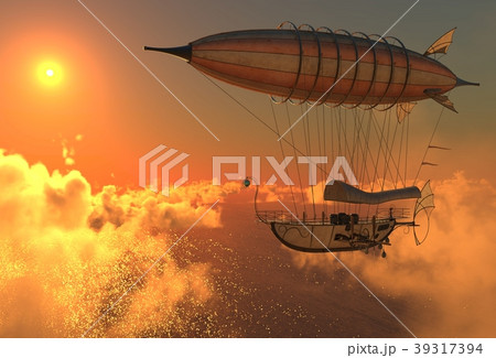 Fantasy Airship Zeppelin Dirigible Balloon 3D Fantasy Airship Zeppelin Dirigible Balloon 3D 39317394