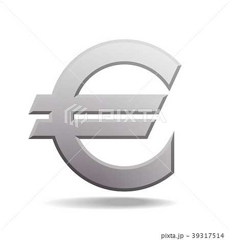 Isolated grey euro sign on white background. Isolated grey euro sign on white background. 39317514