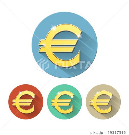 Euro signs set, on colored circles Euro signs set, on colored circles 39317516