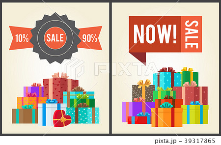 Sale from 10 to 90 Buy Now Promo Label Gift Boxes 39317865