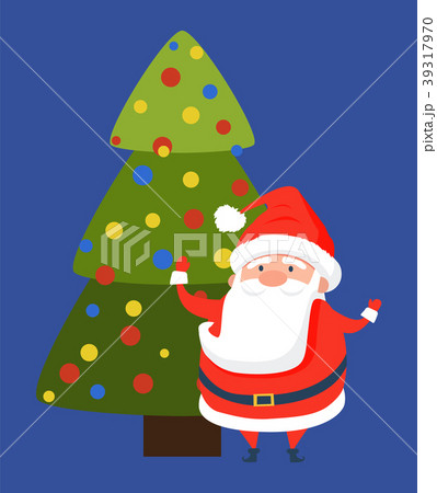 Happy New Year Postcard with Cute Santa Claus 39317970