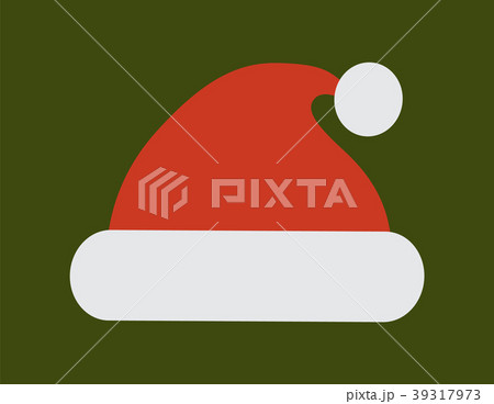 Santa Claus Red Hat with White Pompon Vector Icon 39317973