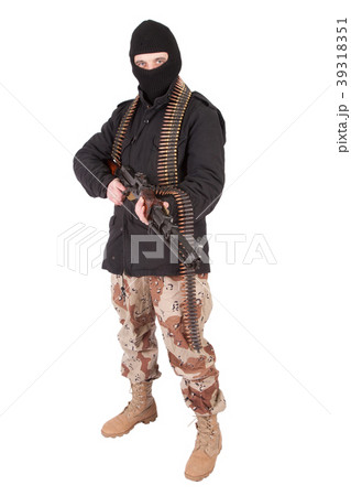 mercenary - soldier of fortune with machine gun 39318351