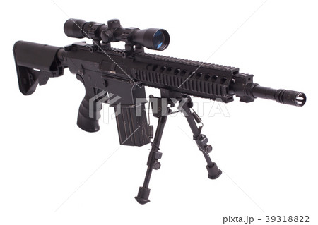 sniper rifle with bipod isolated on a white sniper rifle with bipod isolated on a white 39318822