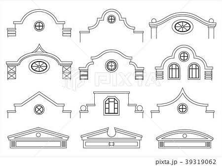Set of silhouettes of classical facades 39319062