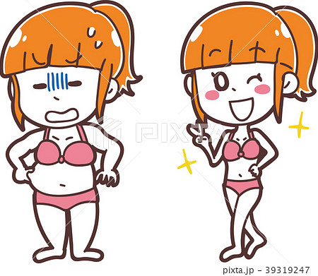 ダイエットに成功した女性のイラスト 39319247