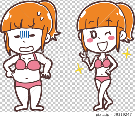 ダイエットに成功した女性のイラスト 39319247