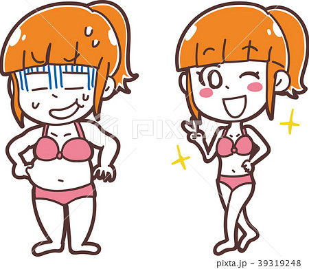 ダイエットに成功した女性のイラスト 39319248