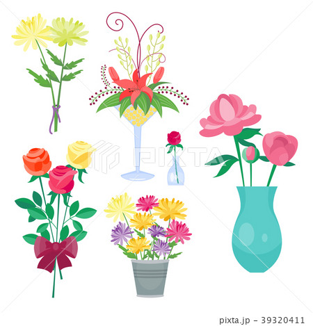 Vintage floral vector bouquet garden flower Vintage floral vector bouquet garden flower 39320411