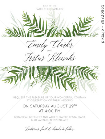 Greenery wedding invite, save the date card design Greenery wedding invite, save the date card design 39320861
