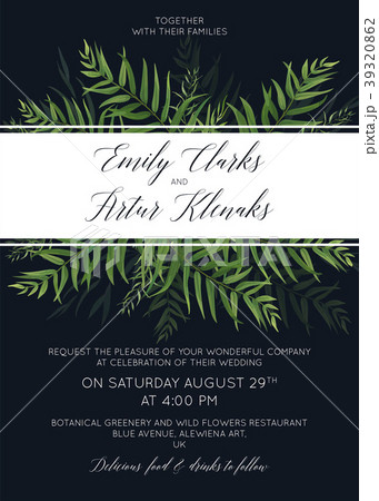 Greenery wedding invite, save the date card design Greenery wedding invite, save the date card design 39320862