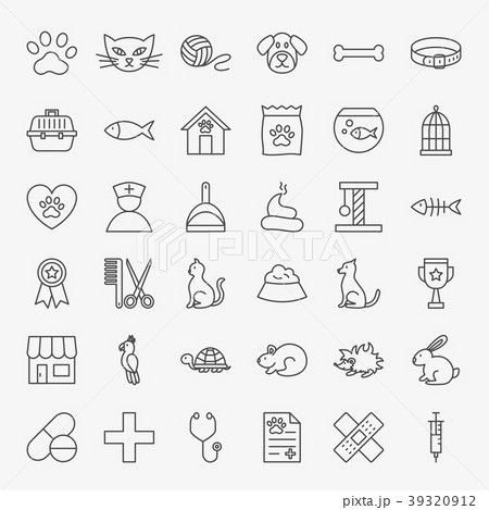 Pet Vet Line Icons Set 39320912