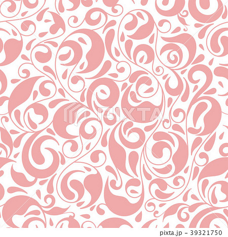 Pink and white leaf seamless pattern.  39321750