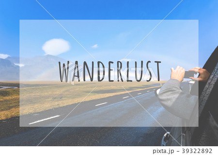 Inspirational typographic quote wanderlust Inspirational typographic quote wanderlust 39322892