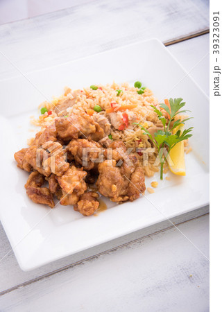 orange chicken with fried rice orange chicken with fried rice 39323091