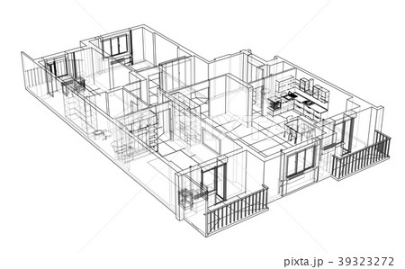 Interior sketch or blueprint 39323272