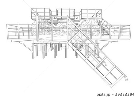 Industrial equipment. Wire-frame style 39323294