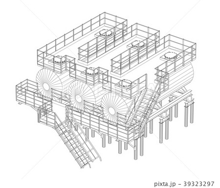 Industrial equipment. Wire-frame style Industrial equipment. Wire-frame style 39323297