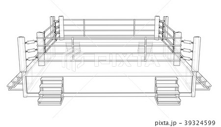 Boxing Ring On White Backgroundのイラスト素材