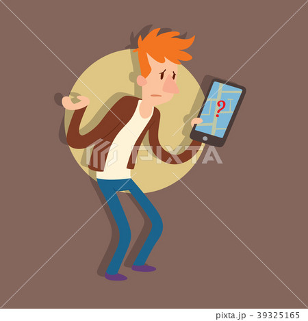 Traveler man people searching right direction on 39325165