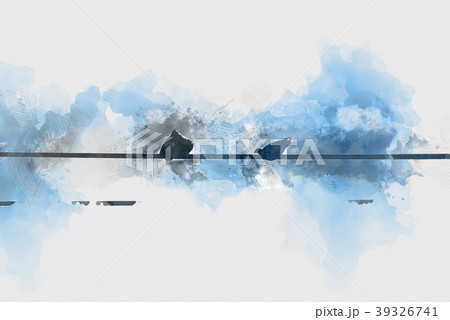 Abstract Beautiful Bird on watercolor painting. 39326741