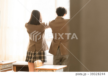 学生の恋愛イメージの写真素材