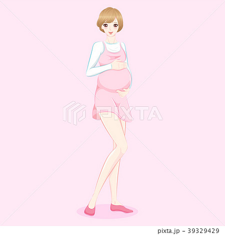 beauty cartoon pregnant women - Stock Illustration [39329429] - PIXTA