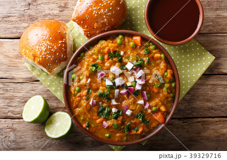 Pav Bhaji Indian spicy fast food with bread Paav 39329716