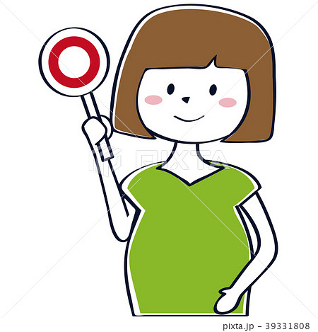 かわいい妊婦 上半身 〇サイン おかっぱ かわいい妊婦 上半身 〇サイン おかっぱ 39331808