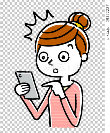 女性：スマートフォン 39332227
