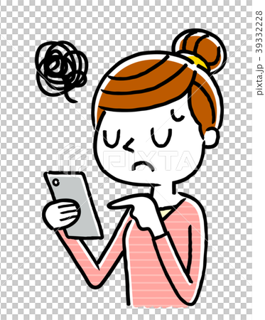 女性：スマートフォン 39332228