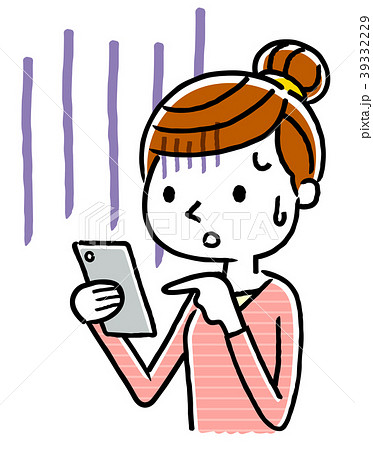 女性：スマートフォン 39332229