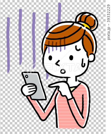 女性：スマートフォン 39332229