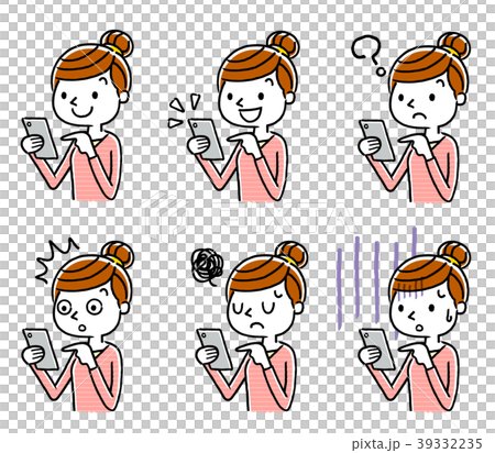 女性：スマートフォン、セット、バリエーション 39332235