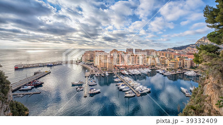 Fontvieille district and harbor in Monaco Fontvieille district and harbor in Monaco 39332409