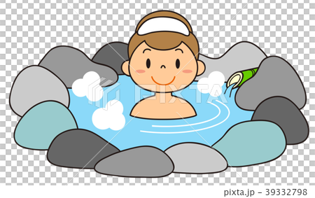 温泉に入る女性　露天風呂 39332798