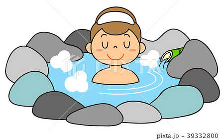 ストックイラスト 温泉に入る女性 露天風呂 のイラストです バリエーション イラストレーターみやもとかずみのイラスト素材 ๑ ๑