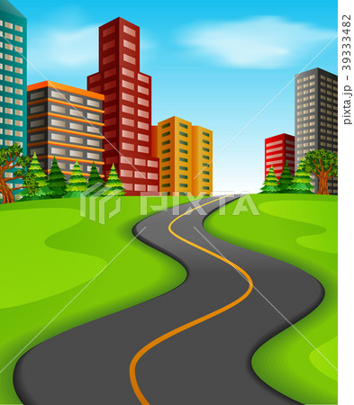 Illustration of a road to the city Illustration of a road to the city 39333482