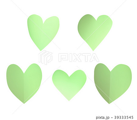 A set of green paper hearts. A set of green paper hearts. 39333545