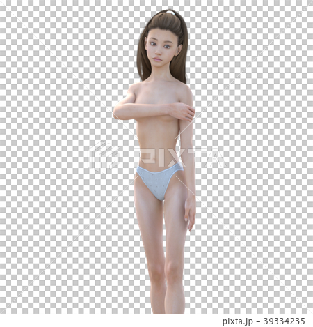 若い女性 ファッションアラカルト ヌード　perming3DCGイラスト素材 39334235