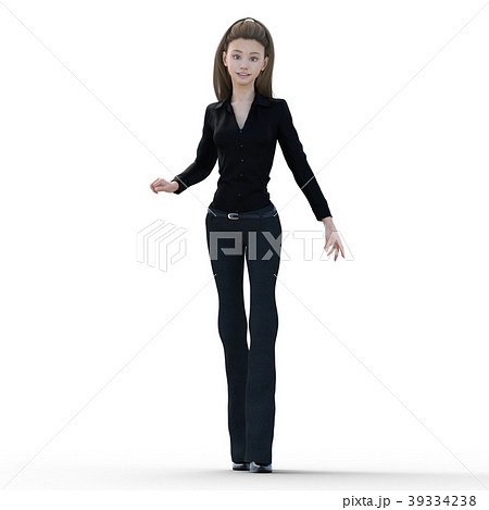 若い女性 ファッションアラカルト　シャツ＆パンツ　perming3DCGイラスト素材 39334238
