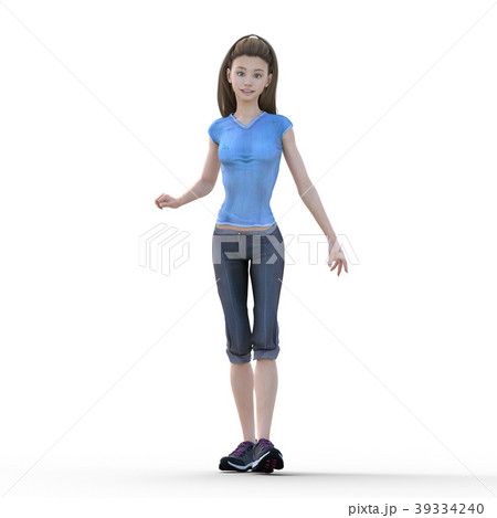 若い女性 ファッションアラカルト スポーティーウェア　perming3DCGイラスト素材 39334240