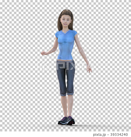 若い女性 ファッションアラカルト スポーティーウェア　perming3DCGイラスト素材 39334240
