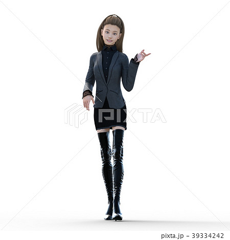 若い女性 ファッションアラカルト　ミニスーツ　perming3DCGイラスト素材 39334242