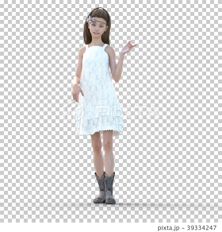 若い女性 ファッションアラカルト　ワンピース　perming3DCGイラスト素材 39334247