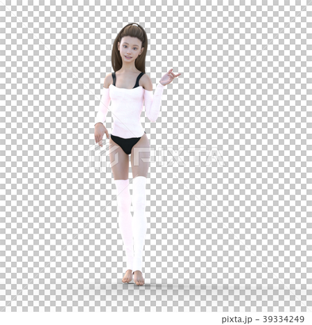 若い女性 ファッションアラカルト　バレェレッスンレオタード　　perming3DCGイラスト素材 39334249